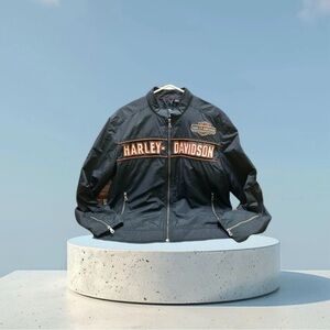 HARLEY DAVIDSON Mens Black Jacket Windbreaker size M